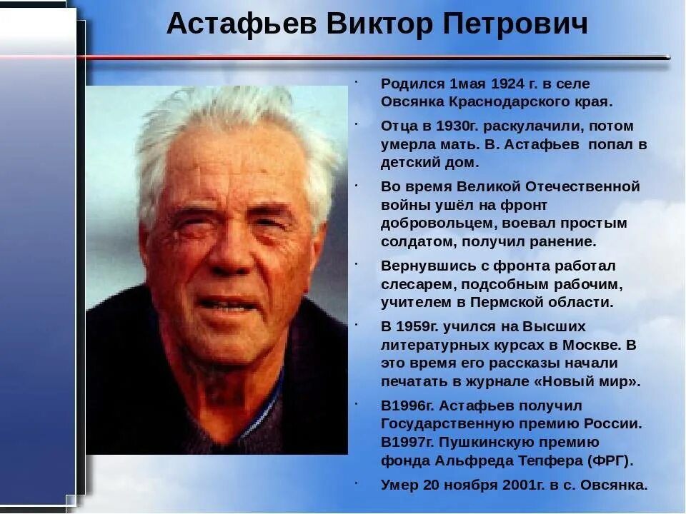 Подготовить сообщение о астафьеве. Подготовить сообщение о астафьеве