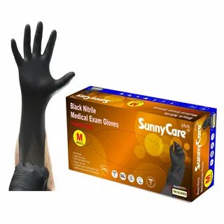 Nitrile Gloves Non Sterile Heavy-Duty Large Black Powder-Free Box of 100ct Busin