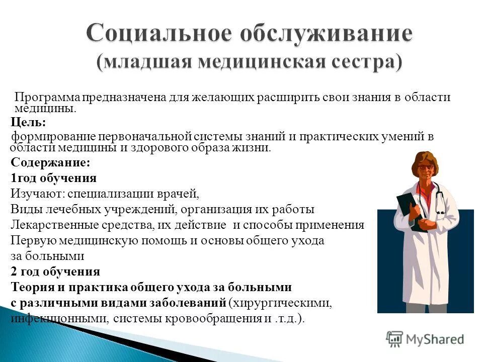 вакансии младшая медсестра по уходу за больными