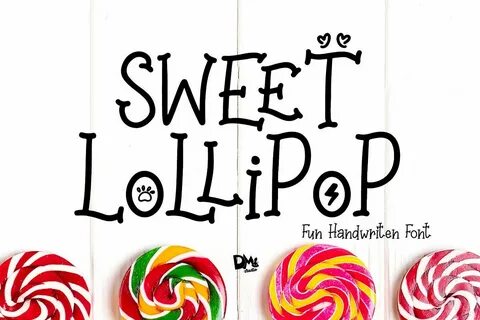three lollipops are lined up against a white background with the words swee...