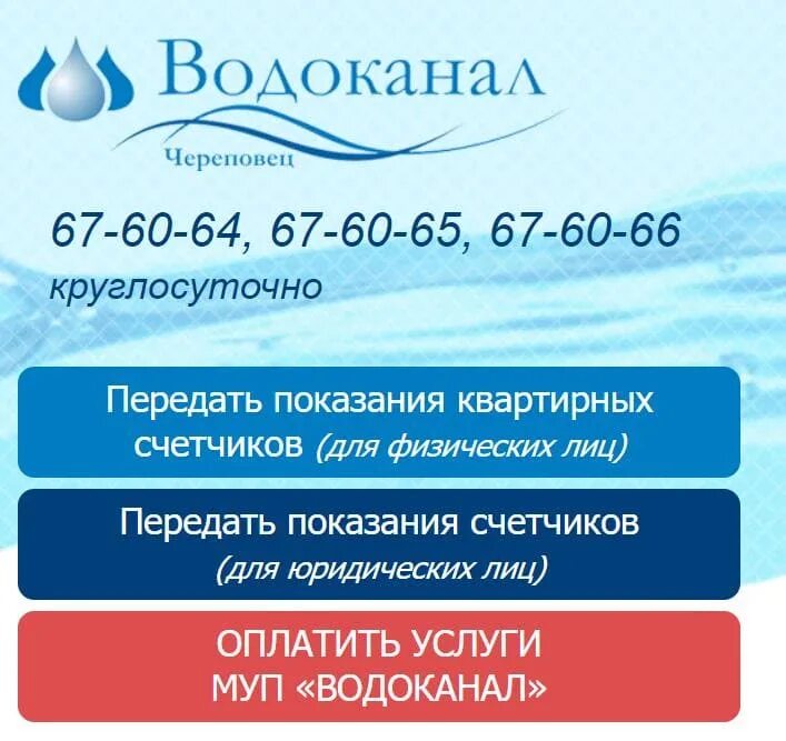 Водосвет показания воды