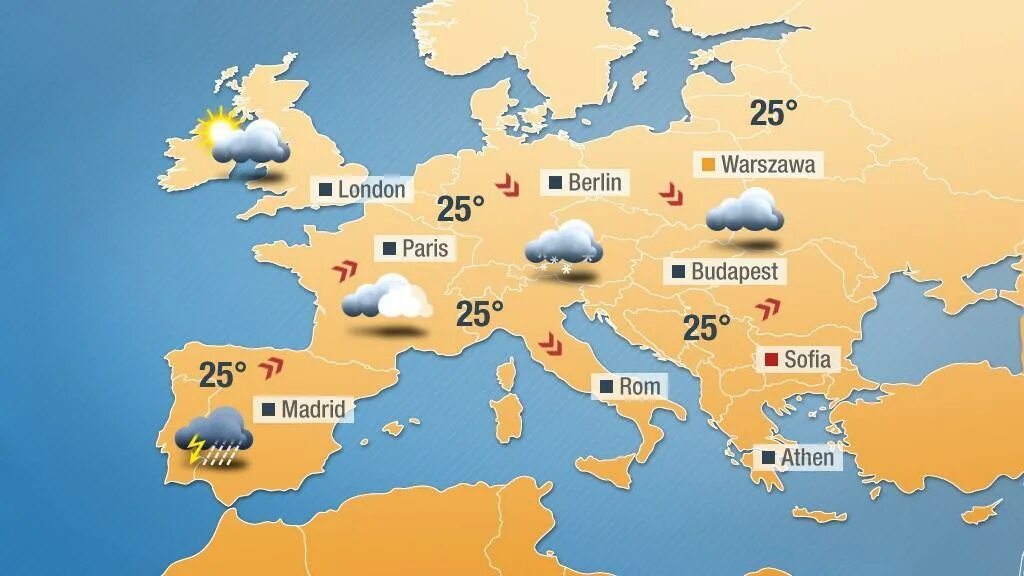 Прогноз погоды в областях россии. Погодная карта Европа. Погода в Европе на карте. Прогноз погоды карта. Weather Forecast карта.