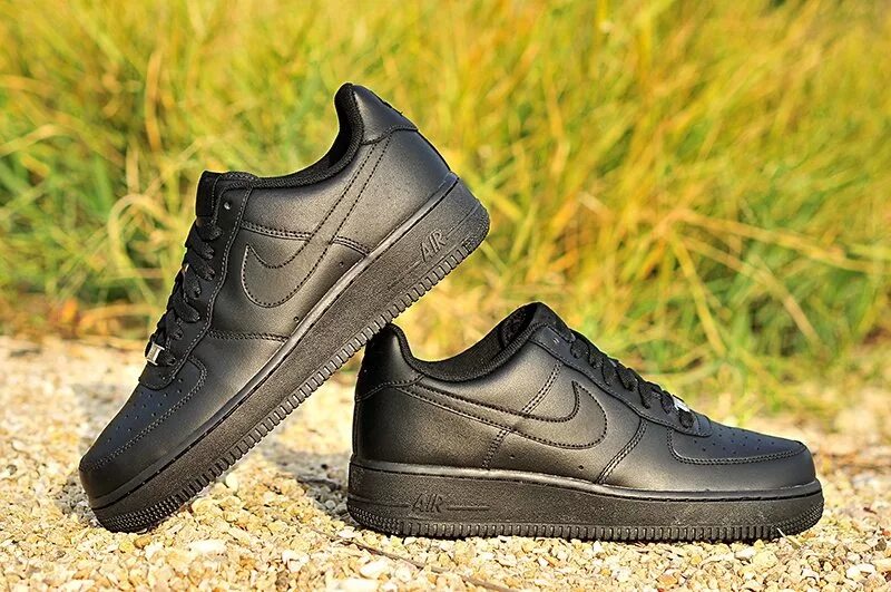 Nike Air Force 1 черные. Найк АИР Форс 1 мужские черные. Nike Air Force 1 '07 Low all Black черные. Nike Air Force 1 Low черные.