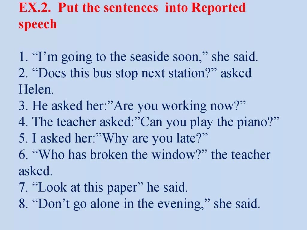 Rewrite the following statements in reported speech. Reported Speech упражнения. Reported Speech предложения. Reported Speech вопросы упражнения. Reported Speech questions упражнения.