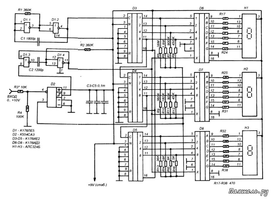 Цифровые устройства схемы. Цифровой вольтметр схема, к176. Частотомер на схеме к176 прибор. Принципиальная схема цифрового вольтметра. Цифровой частотомер схема принципиальная.