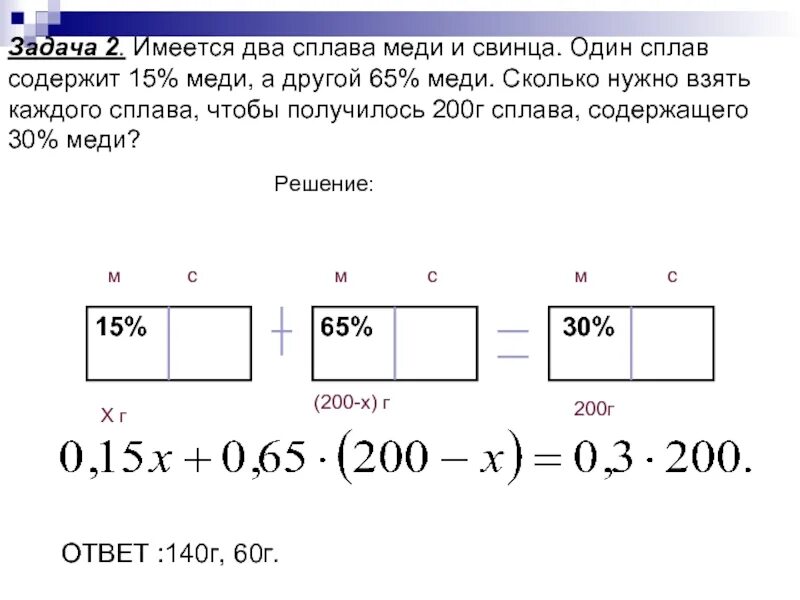 Имеются два сплава первый содержит 12. Имеется два сплава меди и свинца. сколько нужно взять каждого сплава чтобы получилось 200 г меди. имеются два сплава свинца и меди первый сплав. сплав содержит 35%свинца.