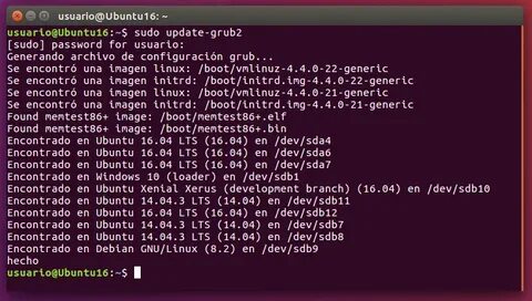 Grub update