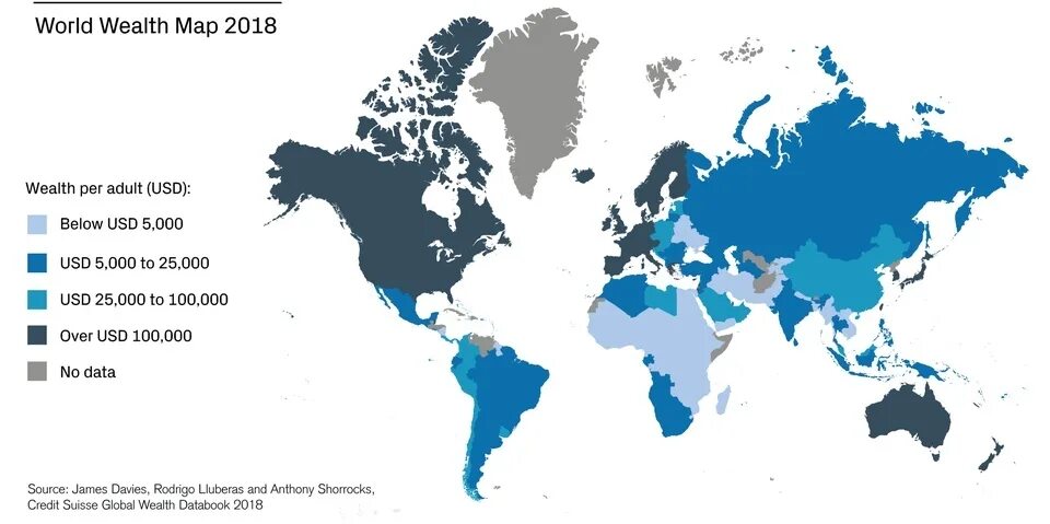 Карта бедных и богатых стран. World Wealth Map.