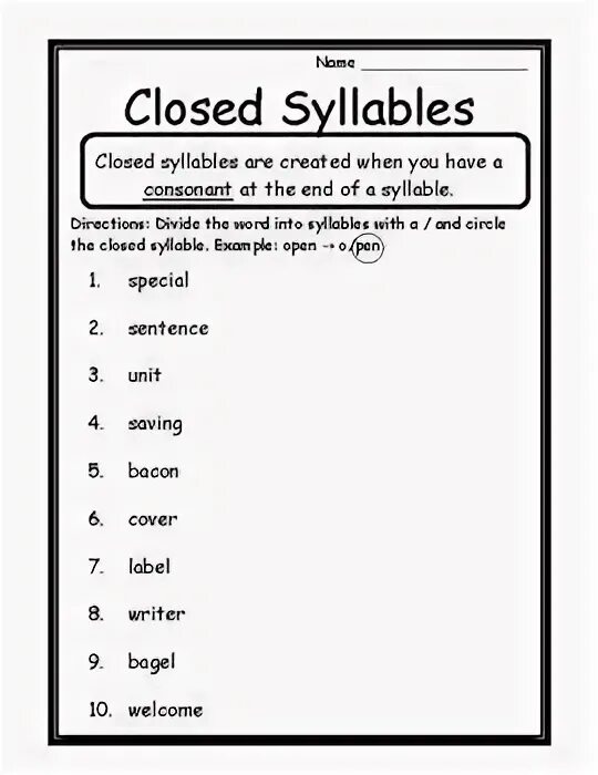 Open and closed syllable Worksheet. Closed syllable. Open syllable and closed syllable примеры. Words with open syllable. Opening activity