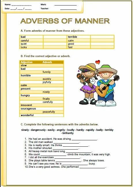 Adverbs of manner Worksheets. Adjectives adverbs of manner. Adverbs in English Worksheets. Adverbs of manner упражнения 4 класс Worksheet. Choose the best adjective