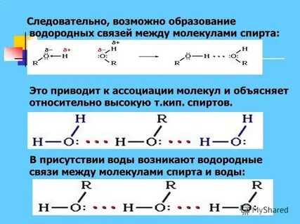Механизм образования водородной связи пример