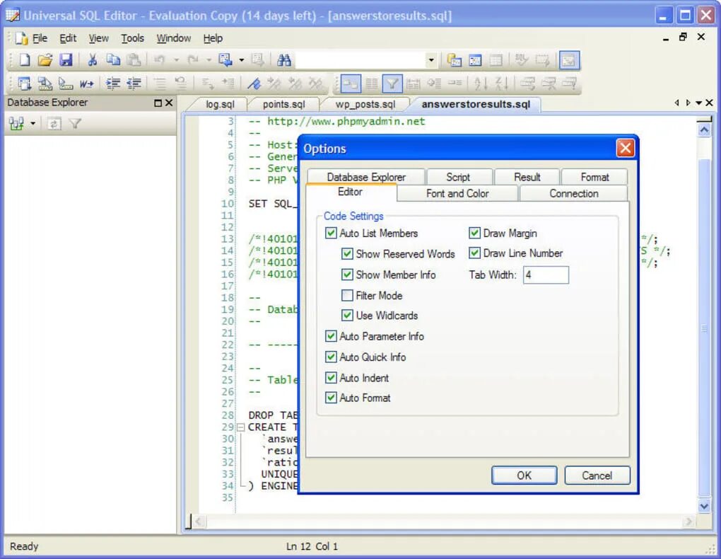 Редактирование mysql
