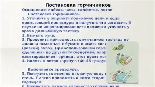 Манипуляция постановка горчичников