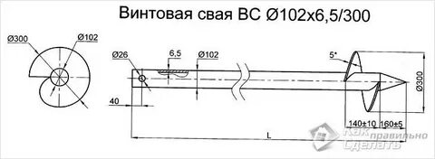 Сваи винтовые своими руками чертеж