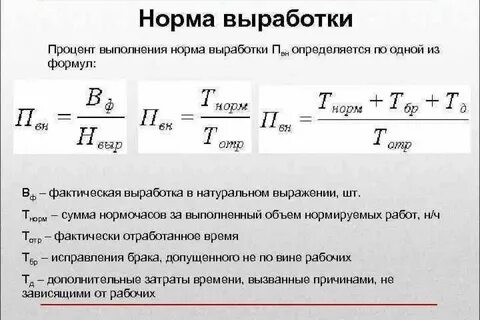Часы работы норматив