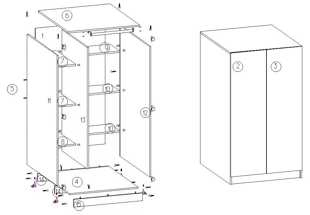 Как собрать шкаф