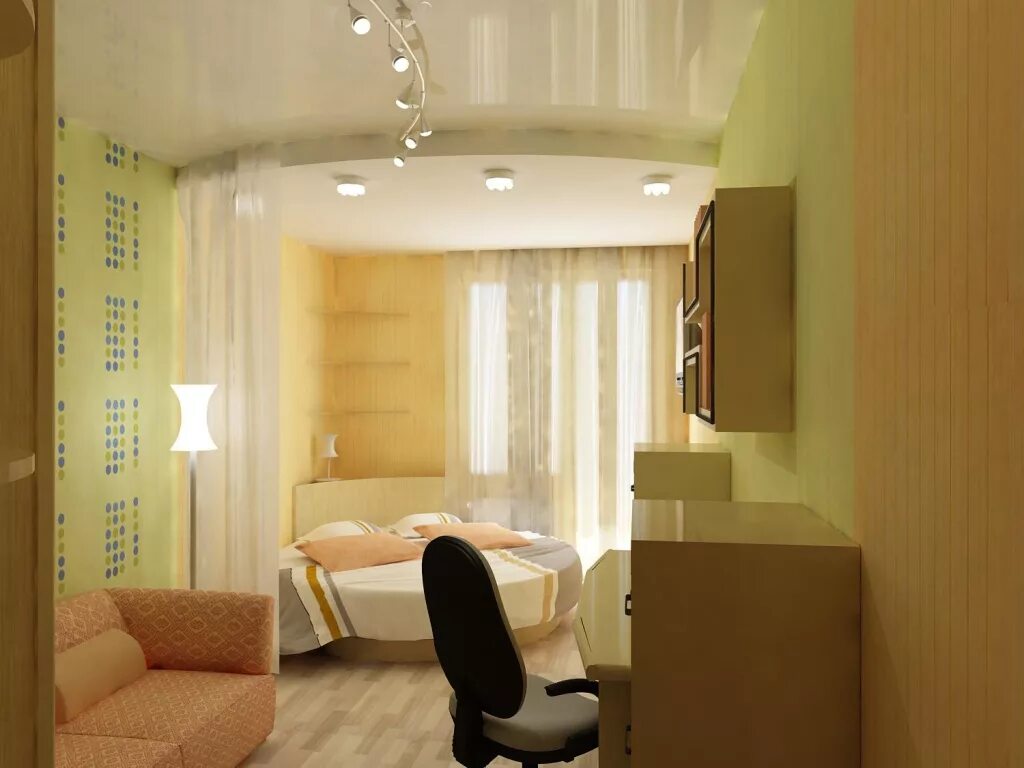 евроремонт однокомнатной квартиры. зонирование потолка в гостиной. потолки гостиная зонированные. м. проекты спальни гостиной.