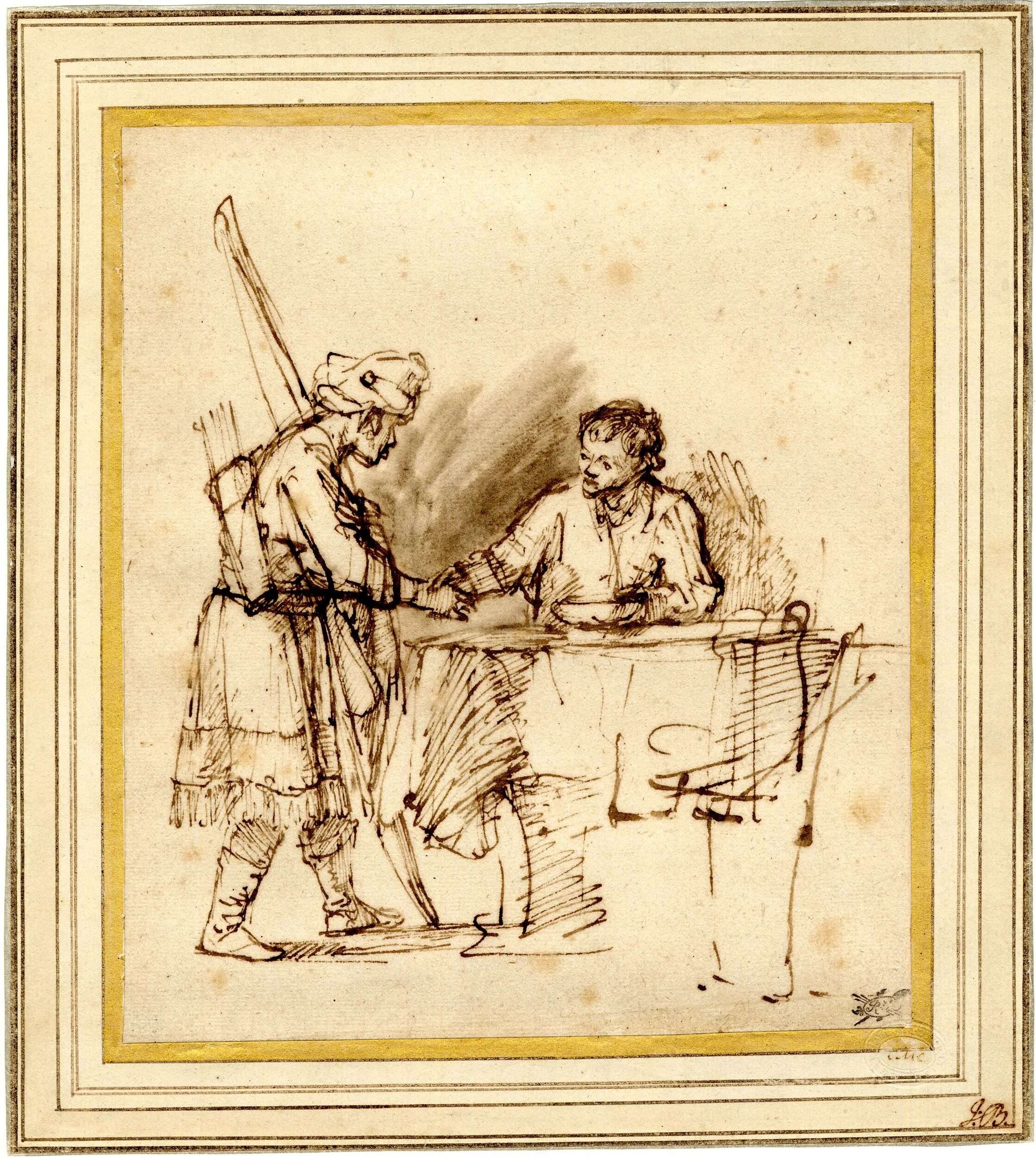 Право первородства за чечевичную. Исав и Иаков гравюра. Рембрандт рисунки. Первородство за чечевичную похлебку. Исав продает первородство картина.