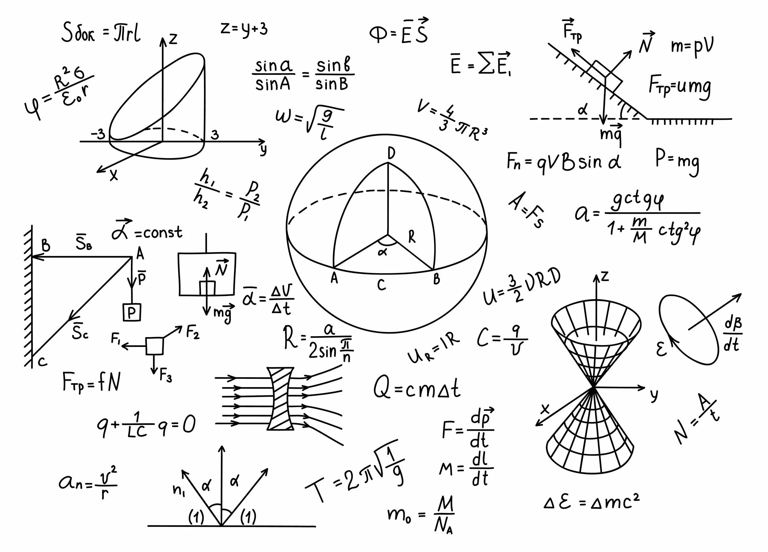 Математические формулы на белом фоне. Математические и физические формулы. Физические чертежи и формулы. Физика чертежи.