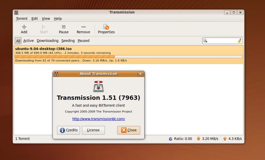 Transmission client. Transmission BITTORRENT client.