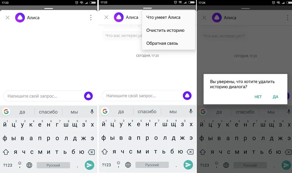 Очистить историю переписки. Как удалить переписку с Алисой. Очистить всю переписку с Алисой. Очистить историю поиска в Алисе. Алиса удалить историю.