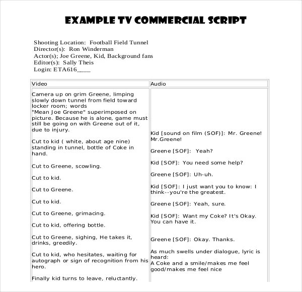 Script instances. Script example. Script Template. Movie script example.