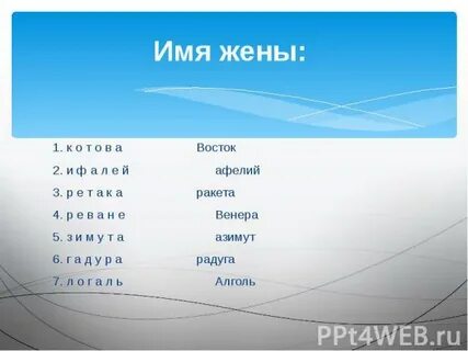 Имя супруги