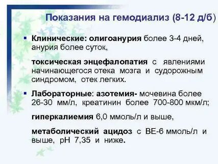 Калий диализ
