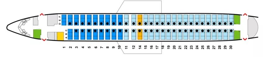 Самолет Боинг 737-800 салон самолета расположение мест в салоне Boeing 737-800