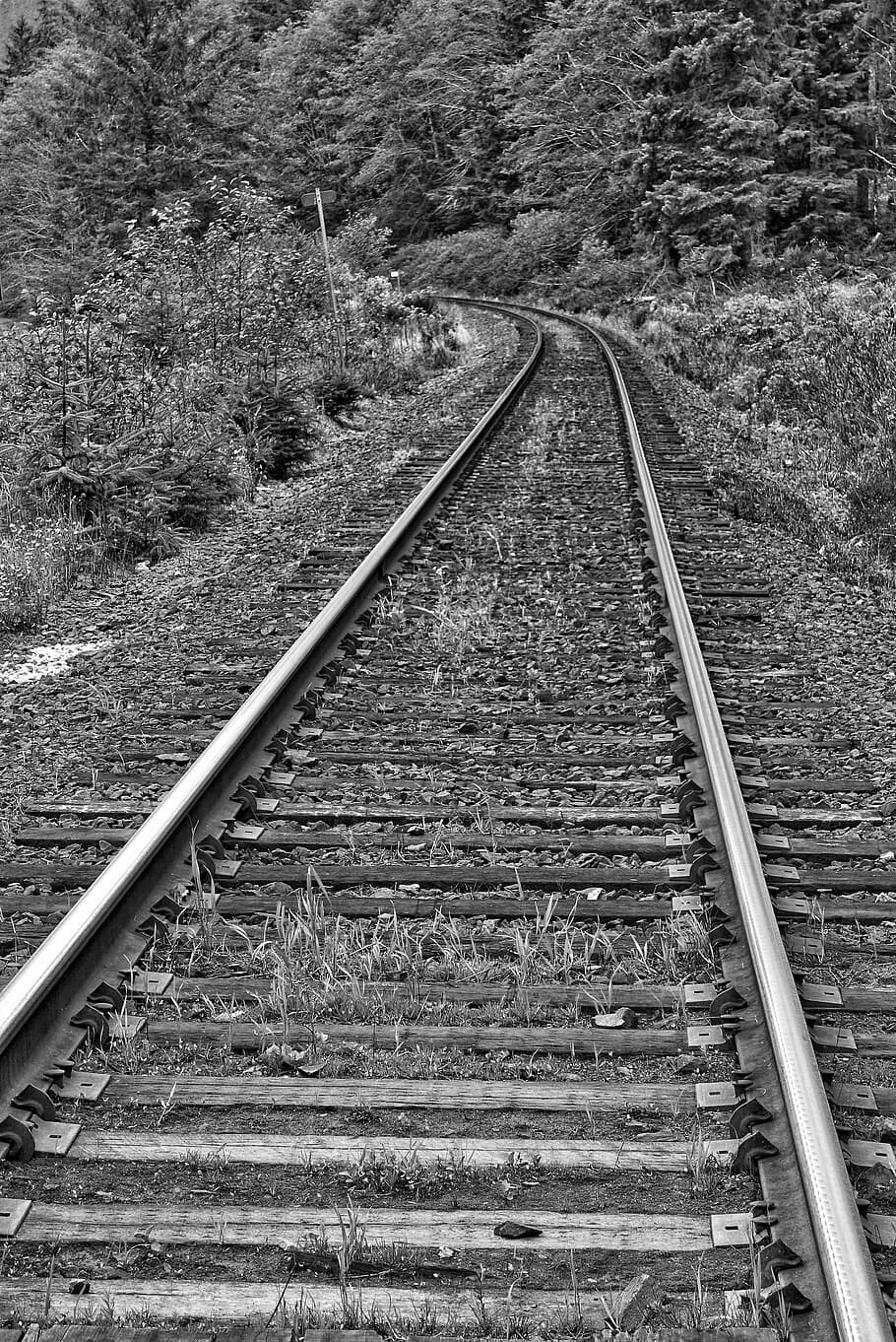 Railway line. Рельсы. Железная дорога. Железная дорога в перспективе. Железнодорожные линии.