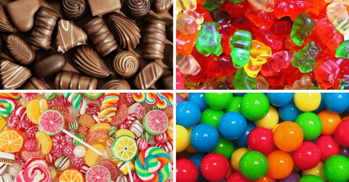 Видеть много конфет. Конфеты разные. Много конфет. Много разных конфет. Много много конфет.