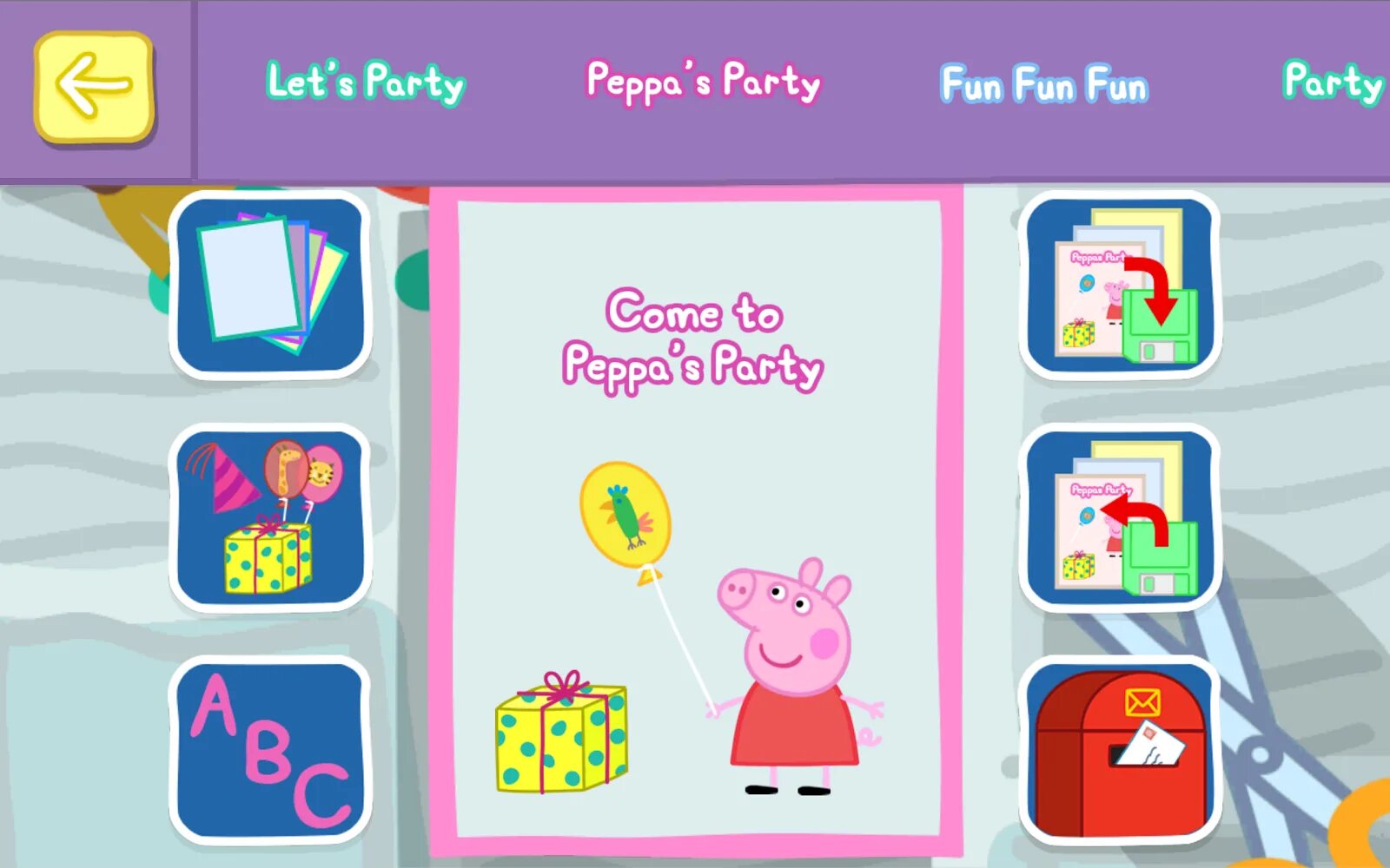 Peppa pig game party time apps