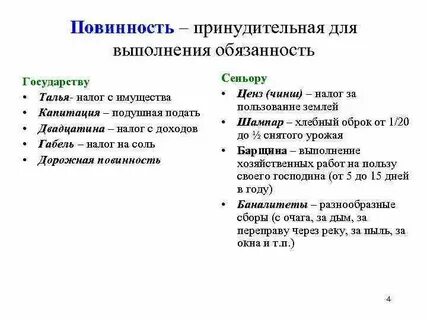 Какие повинности в пользу государства несли