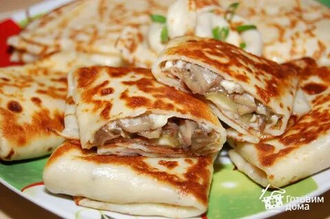 Блинчики курица с грибами рецепт