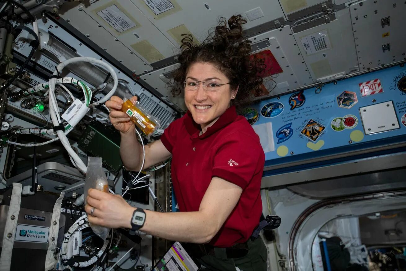Рекорд по времени в космосе. Женщины на орбитальной станции. Женщины на МКС. Девушка на МКС.