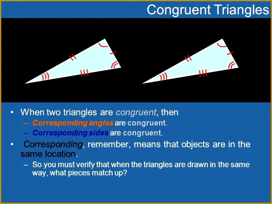 Objects that are the same shape. Triangle congruence. congruent. two triangles are congruent. congruent vs similar triangles.