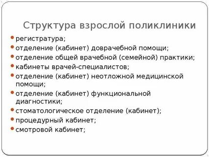 Работа взрослой поликлиники