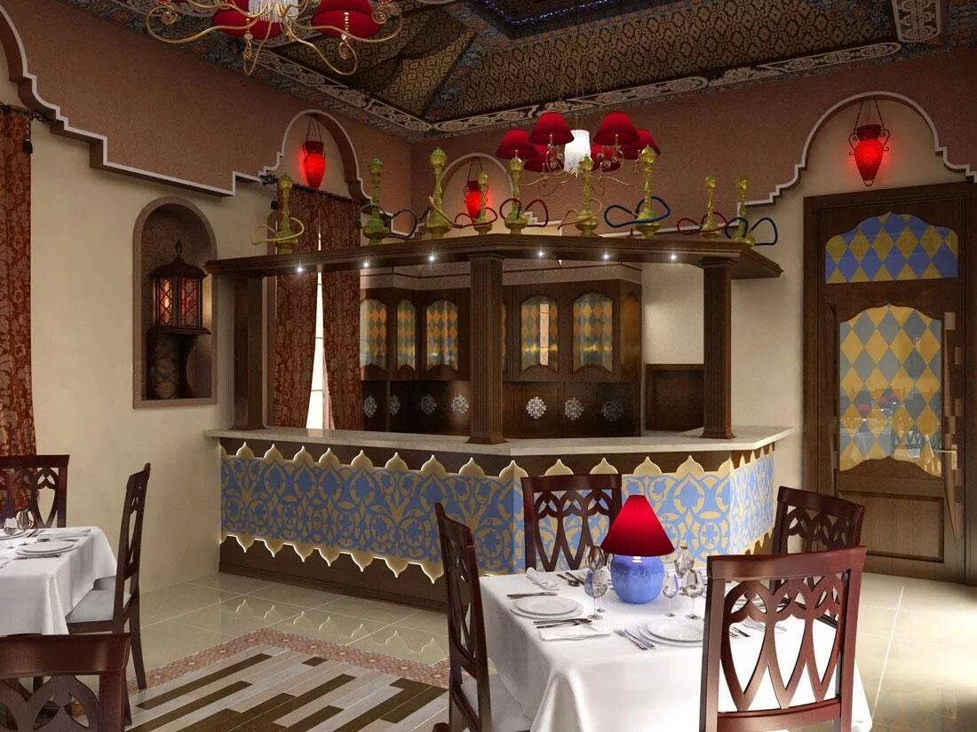Сайт кавказского ресторана. Восточный стиль в интерьере ресторана. Кафе в Восточном стиле. Интерьер кафе в Восточном стиле. Ресторан в национальном стиле.