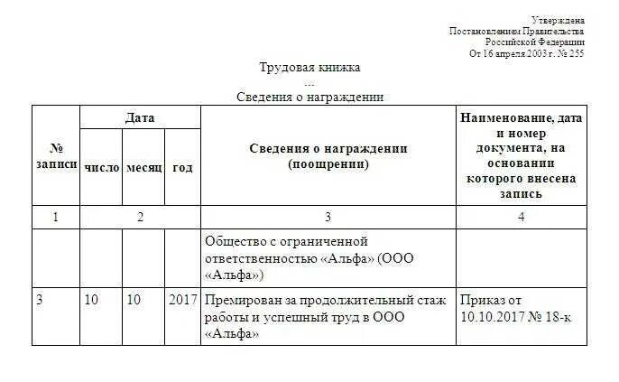 Запись о работе внесена в награждения. Сведения о награждениях в трудовой книжке. пример заполнения трудовой книжки сведения о награждении. заполнение сведений о награждениях в трудовой книжке образец. запись о награждениях в трудовой книжке образец.