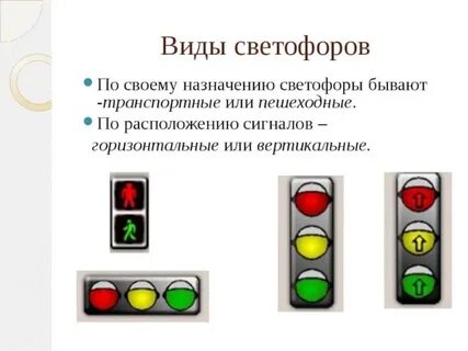 Виды дорожных светофоров
