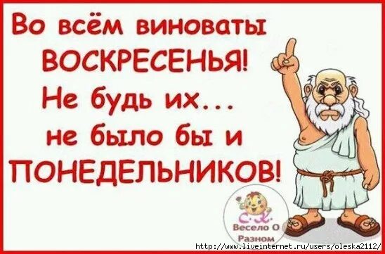 После воскресенья в магазине оставалось. Если бы не было понедельник. Что после воскресенья. С воскресенья на понедельник. Во всем виноват понедельник.