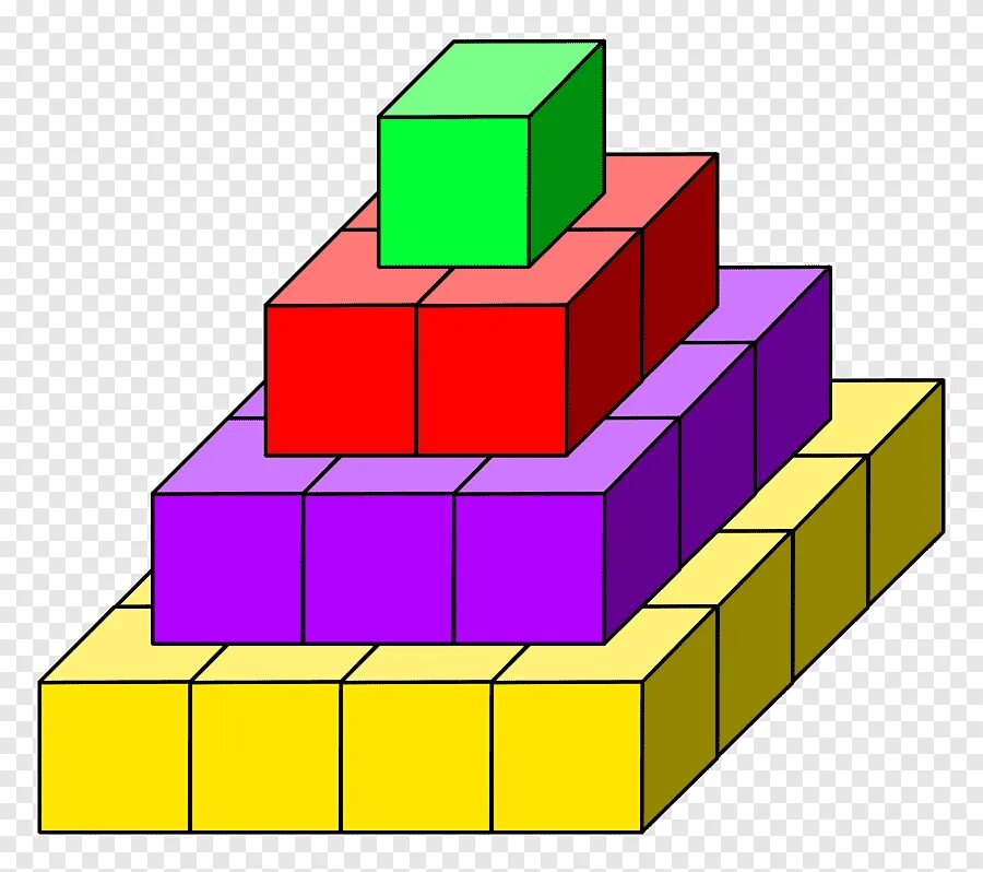 Пирамидка из кубиков. Пирамида из кубиков. Объемные фигуры из кубиков. Башенка из кубиков.