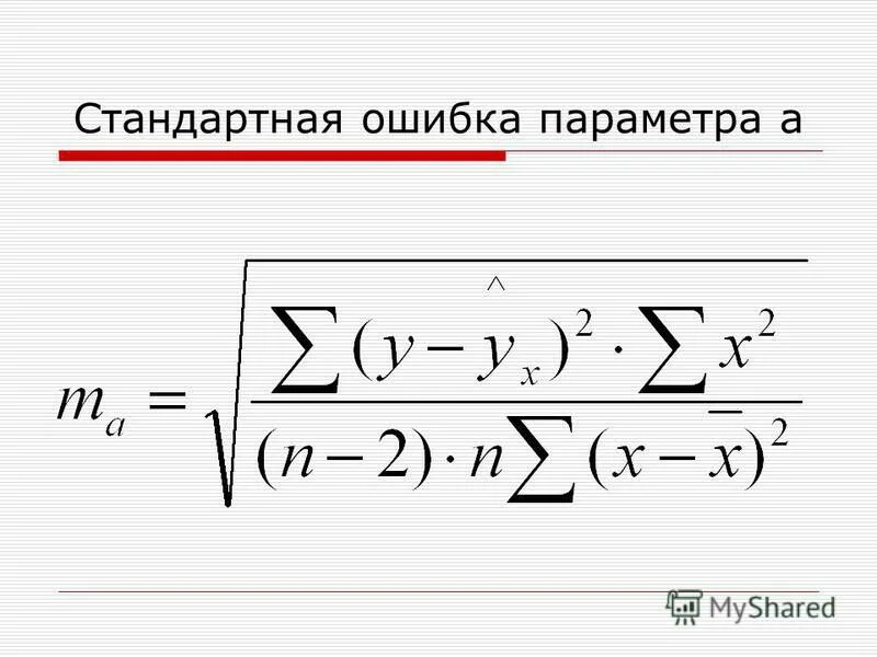 Стандартная ошибка коэффициентов. Стандартная ошибка коэффициентов