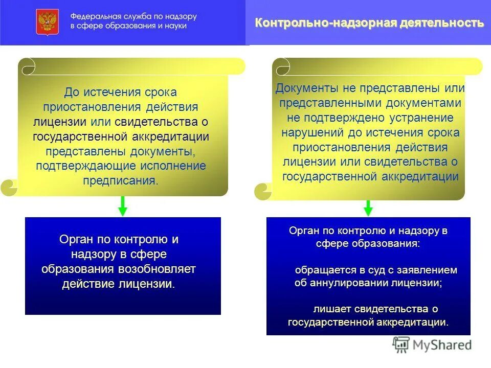 Максимальный срок устранения нарушений в сфере образования. Предупреждение нарушений законодательства. Предмет надзора в сфере образования. Представлять представить документы подтверждающие. Устранение нарушений требований законодательства об образовании