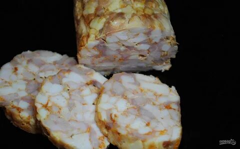 Мраморный рулет из курицы с желатином