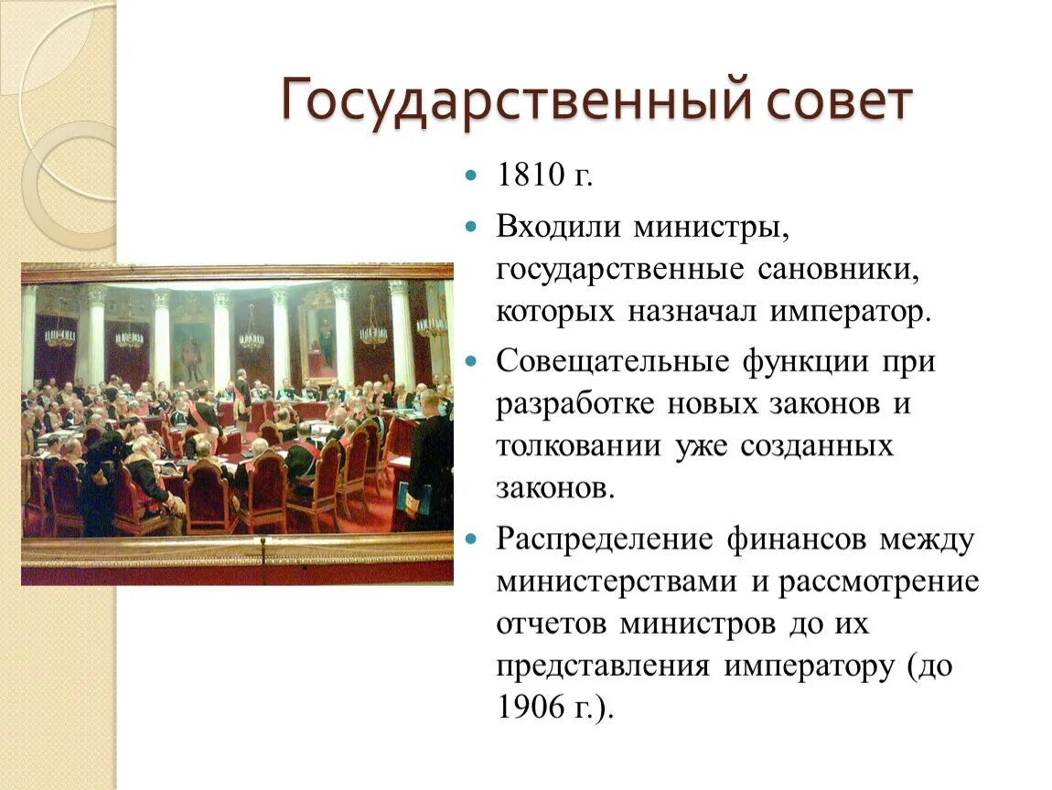 Совещательный орган при александре 1. Государственный совет 1810 г. Учреждение государственного совета Российской империи год. Госсовет 1810 функции. Функции государственного совета 1810.