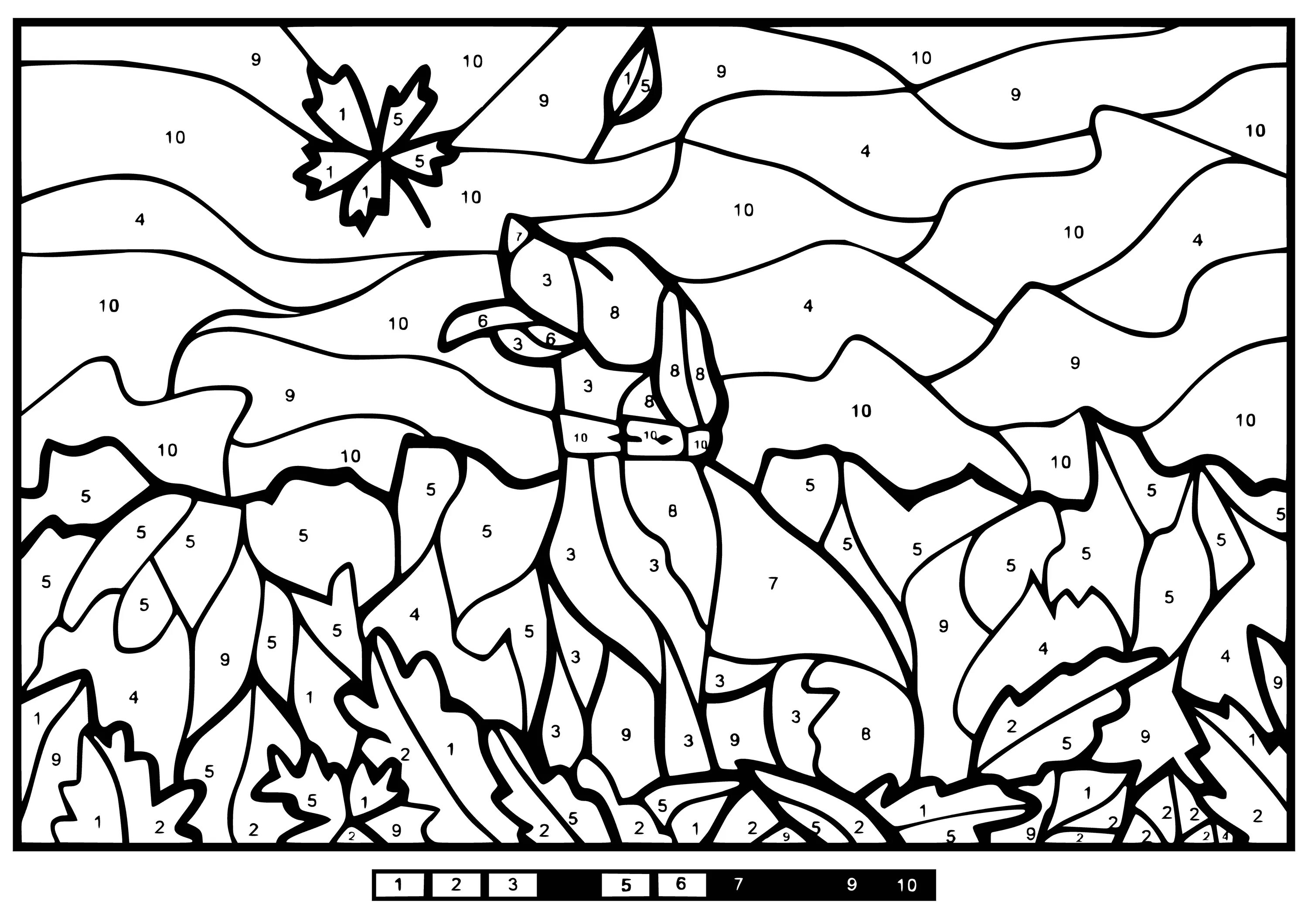 Paint by number coloring game