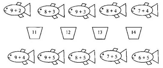 Математика переход через 10. Математика с дошкольниками задания с рыбками. Задания на вычитание для дошкольников. Примеры для дошкольников с переходом через десяток. Рыбы задания для дошкольников.