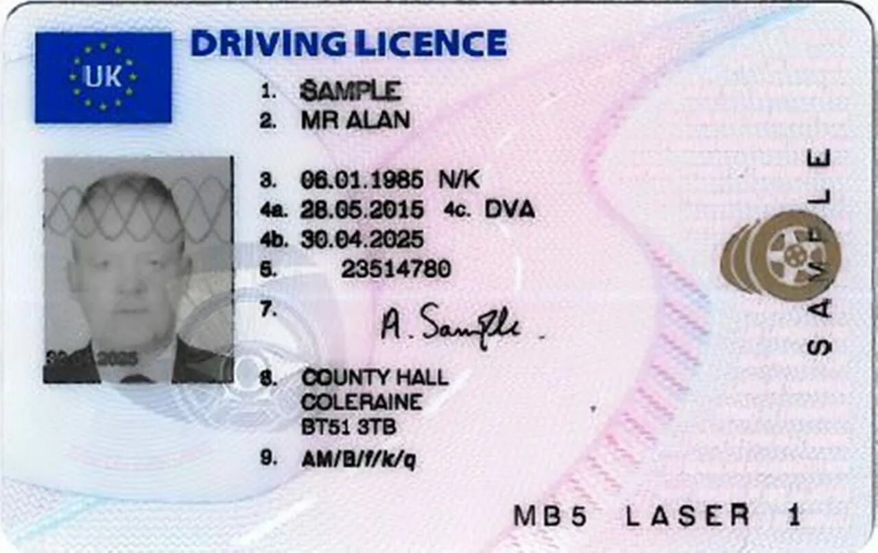 Ву инди. Driver License United Kingdom.