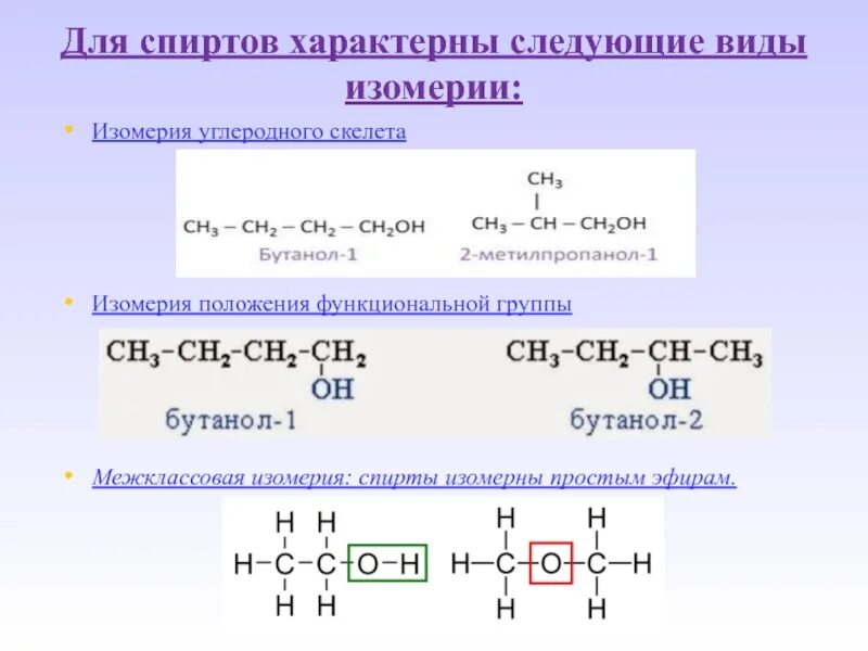 Изомерия функциональной группы этанола. Изомерия углеродного скелета в органической химии. Изомерия положения функциональной группы спиртов. Изомерия углеродного скелета характерна для. Вид изомерии для предельных одноатомных спиртов